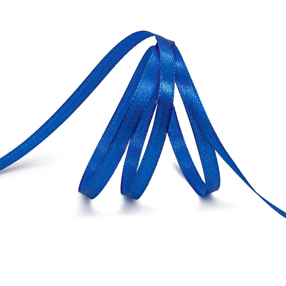 Лента атласная 1-сторонняя 6.0 мм / 22.86±1 метров, 154 ярко-голубой, Globus