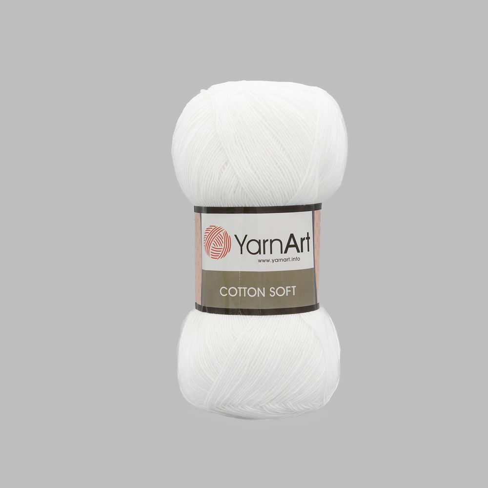 Пряжа YarnArt (ЯрнАрт) Cotton soft / уп.5 мот. по 100 г, 600м, 62 супер белый