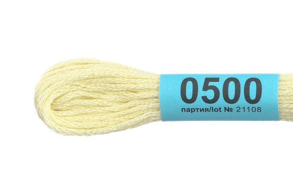 Мулине Gamma 100% хлопок, цв.0500 бл.салатовый, 24 мотка по 8 метров