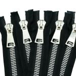 Молния трактор Т10 (10 мм) 2 зам., разъем., 90 см, декор. звено, ник / черн, 5 шт