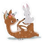 Алмазная (кристальная) мозаика Фрея, наклейки Оленята, 10х9 см