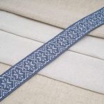 Лента для поясов 38 мм / 25 метров, рис. 9843, голубой/белый, С3822Г17