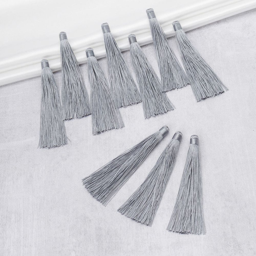 Кисть шторная l=10 см, полиэстер, 10 шт, 23 серый металлик, CL-034