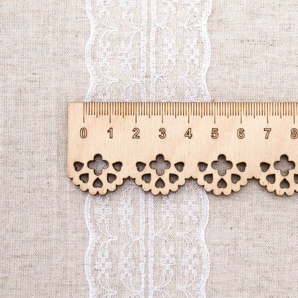 Кружево на сетке 45 мм / 9.14 метра, 32 белый, 3AR3730