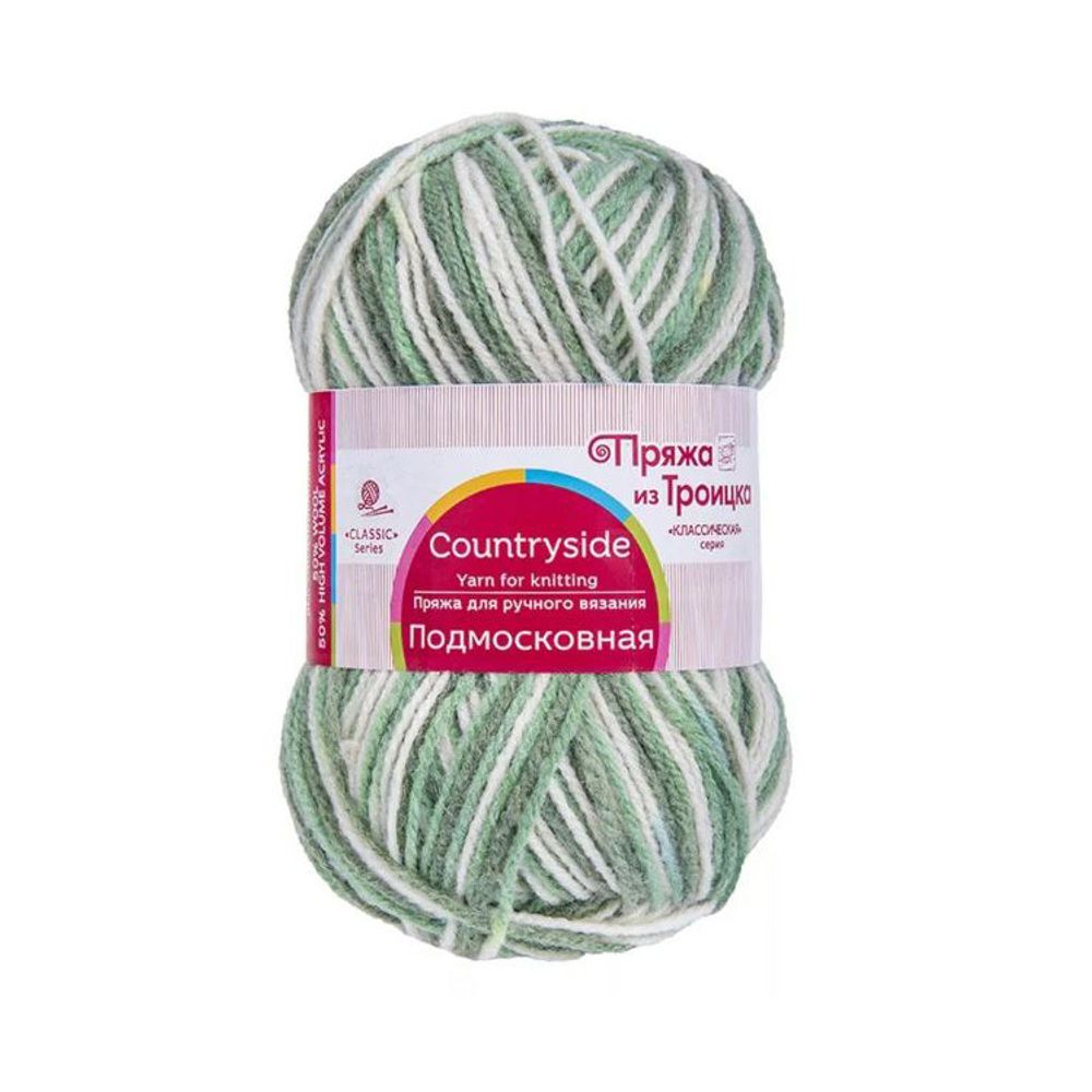 Пряжа Троицкая Подмосковная принт секционный / уп.10 мот. по 100 г, 250 м, 2603 секционный