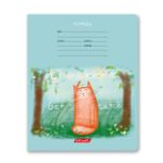 Тетрадь ученическая школьная, выборочный лак, A5+ 18 л. на скобе 65 г/м², белизна 100%, 20 шт, клетка, 000706 Жизнь кота Абрикоса, Светоч 18ТЕТк-003