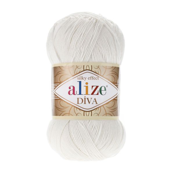 Пряжа Alize (Ализе) Diva / уп.5 мот. по 100 г, 350м, 450 жемчужный A