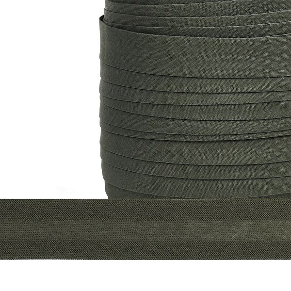 Косая бейка хлопковая 20 мм / 132±1 метра, BS, ≈2.48 г/м², цв.F327 оливковый