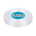 Лента атласная 1-сторонняя 12.0 мм / 33±2 метра, №001 белый, в термоплёнке, Gamma