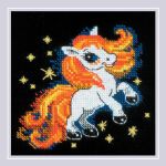Набор для вышивания нитками Риолис, Огненная лошадка 15х15см