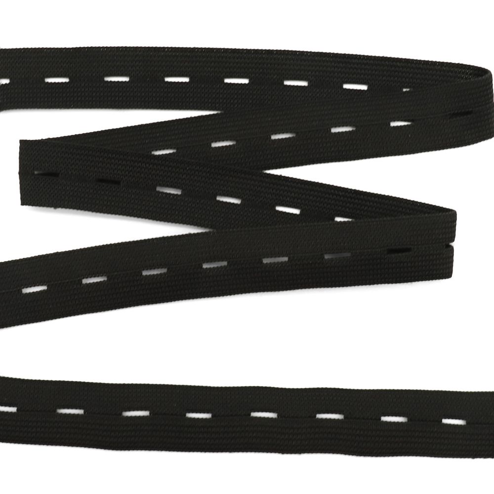 Резинка перфорированная 21.0 мм / 30 метров, вязаная, черный