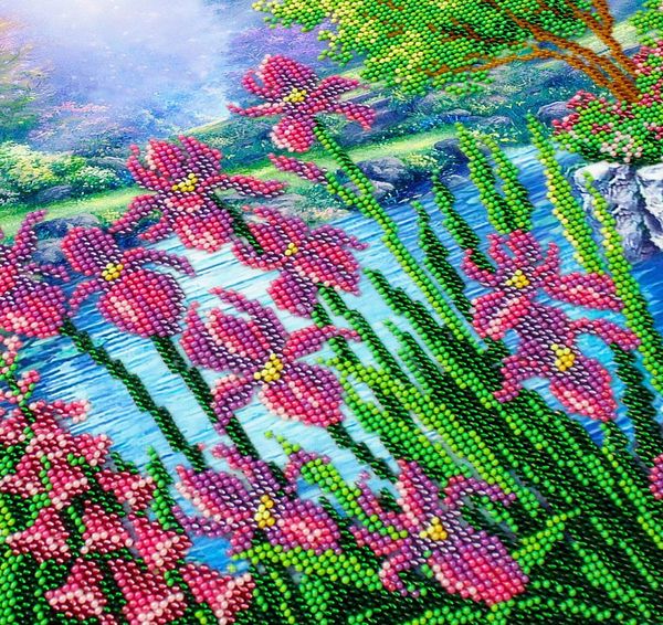 Набор для вышивания бисером Паутинка, Тихая заводь 38х28 см