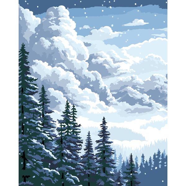 Картина по номерам Glama GLA146, Зимний лес 40х50 см