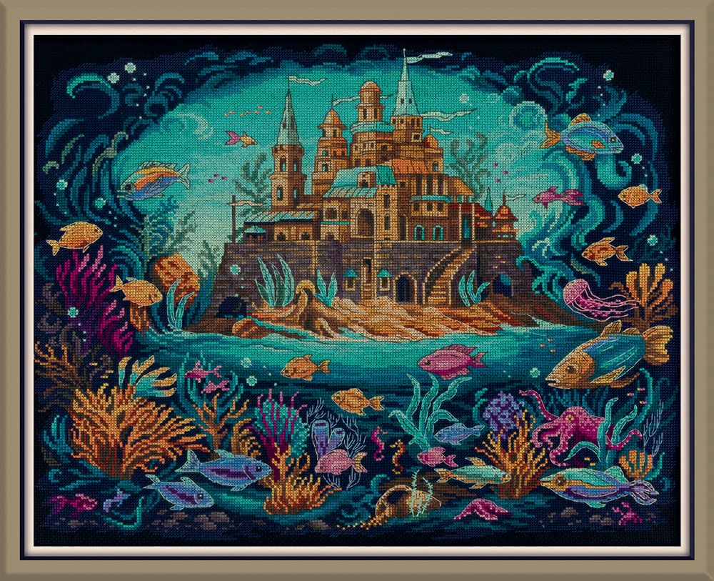 Набор для вышивания нитками Panna F-7520, Морское царство, 42.5х33 см