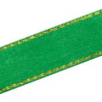 Лента атласная с золотой нитью 15.0 мм / 22.86±1 метров, 19 зеленый, Globus