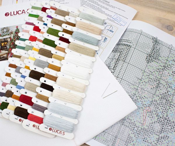 Набор для вышивания нитками Luca-S, Интерьер у Санты Клауса, 65х29 см