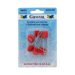 Булавки английские безопасные 40 мм, 6 шт, 05 красный, Gamma BUKS-006