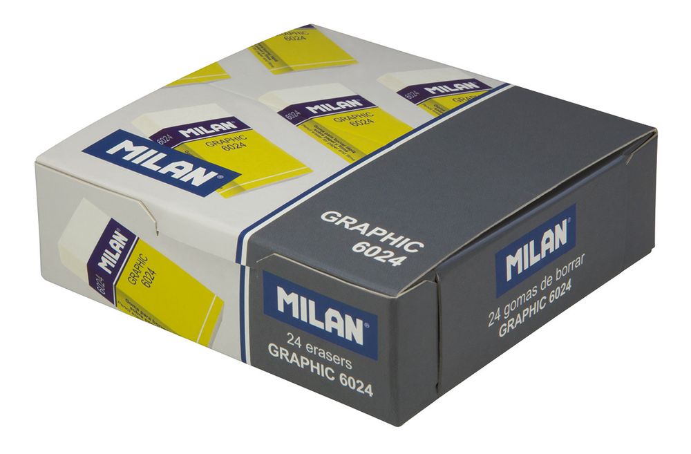 Ластик Graphic 6024 с карт. держателем 5х2.3х0.9 см, 24 шт, CPM6024, Milan