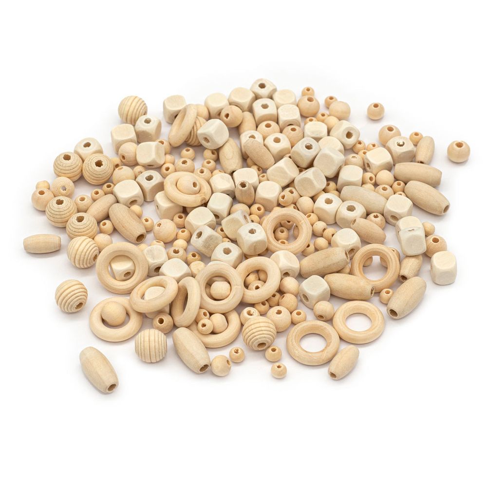 Бусины дерево набор 6-20 мм, МИКС, 138 (± 6) шт, Astra&Craft