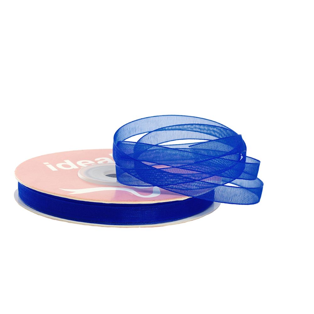 Лента капроновая (органза) _6.0 мм, 1039 яр.синий, уп. 27,4 м