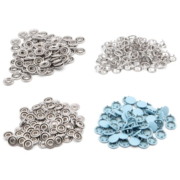 Кнопка рубашечная (джерси) закрытая ⌀9.5 мм, ≈144 шт, МЕТАЛЛ, эмаль, 185 св.голубой матовый, NEW STAR