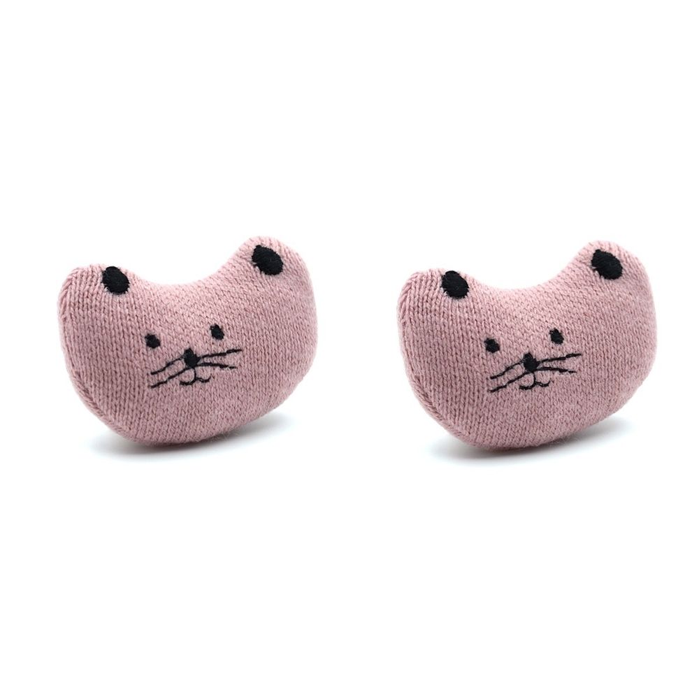 Нашивная декоративная кошка, 5х4см 2 штук (розовый), AR747