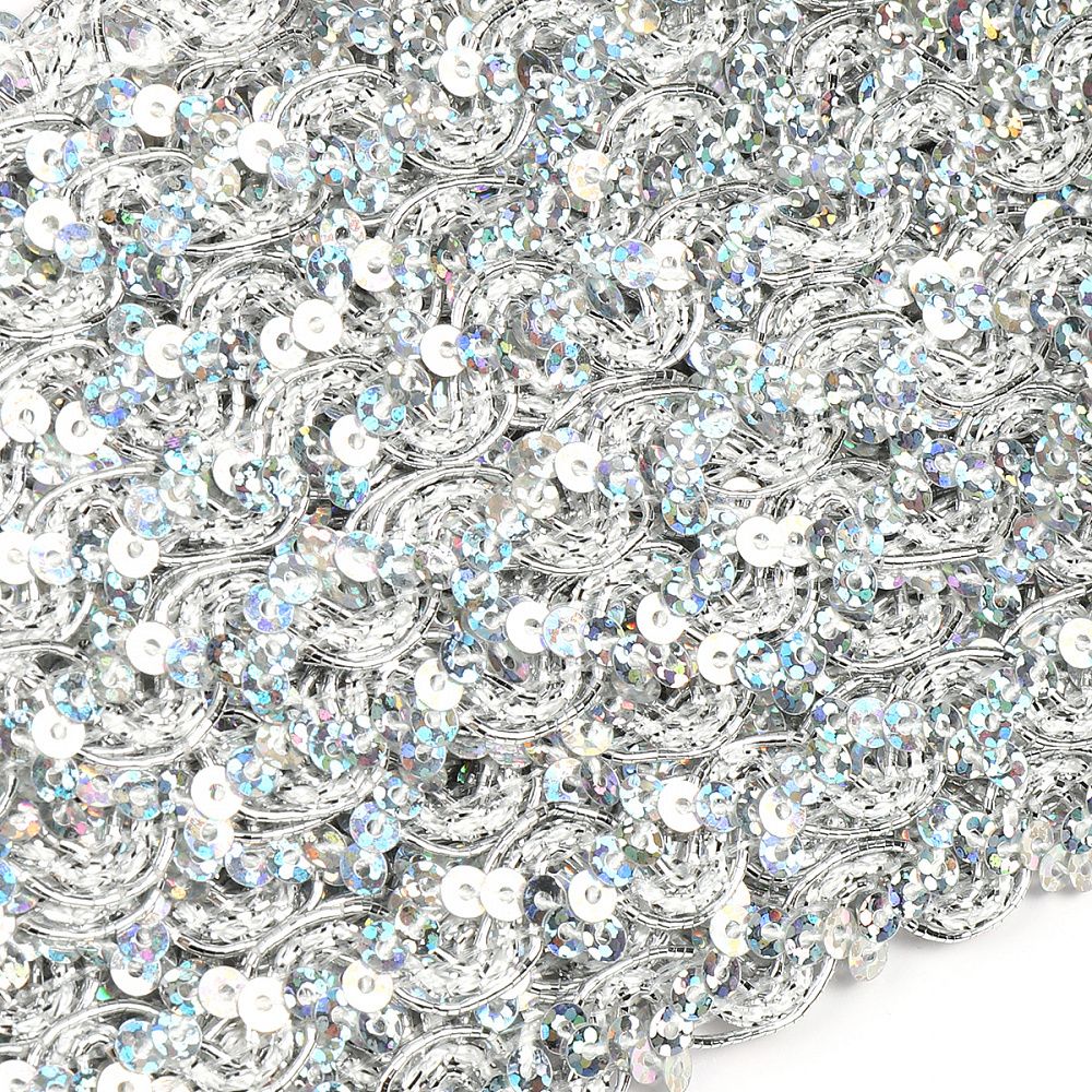 Тесьма отделочная 10 мм, 13-12869 цв.серебро уп.13.71м