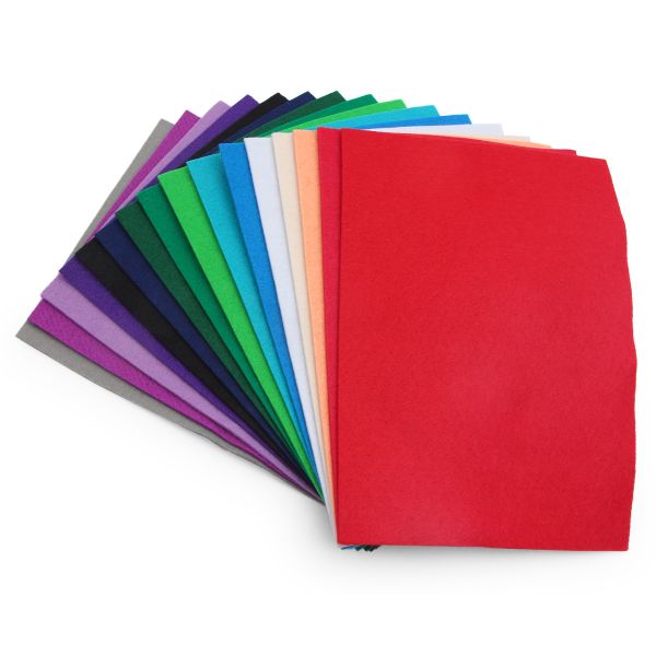 Фетр листовой мягкий ассорти 3.0 мм, 400гр, 20х30см, 16 штук Astra&Craft (3)