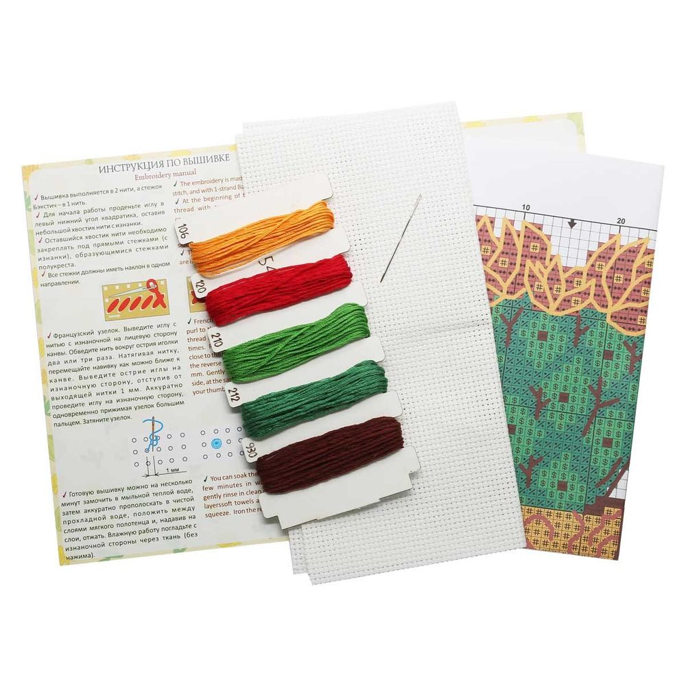 Набор для вышивания нитками Созвездие, Озорная колючка 5,5х8см