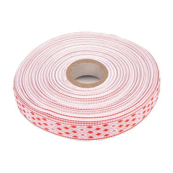 Лента (тесьма) жаккардовая 18.0 мм / 25±1 метров, С1851Г17, рис 6924 красный, С1851Г17