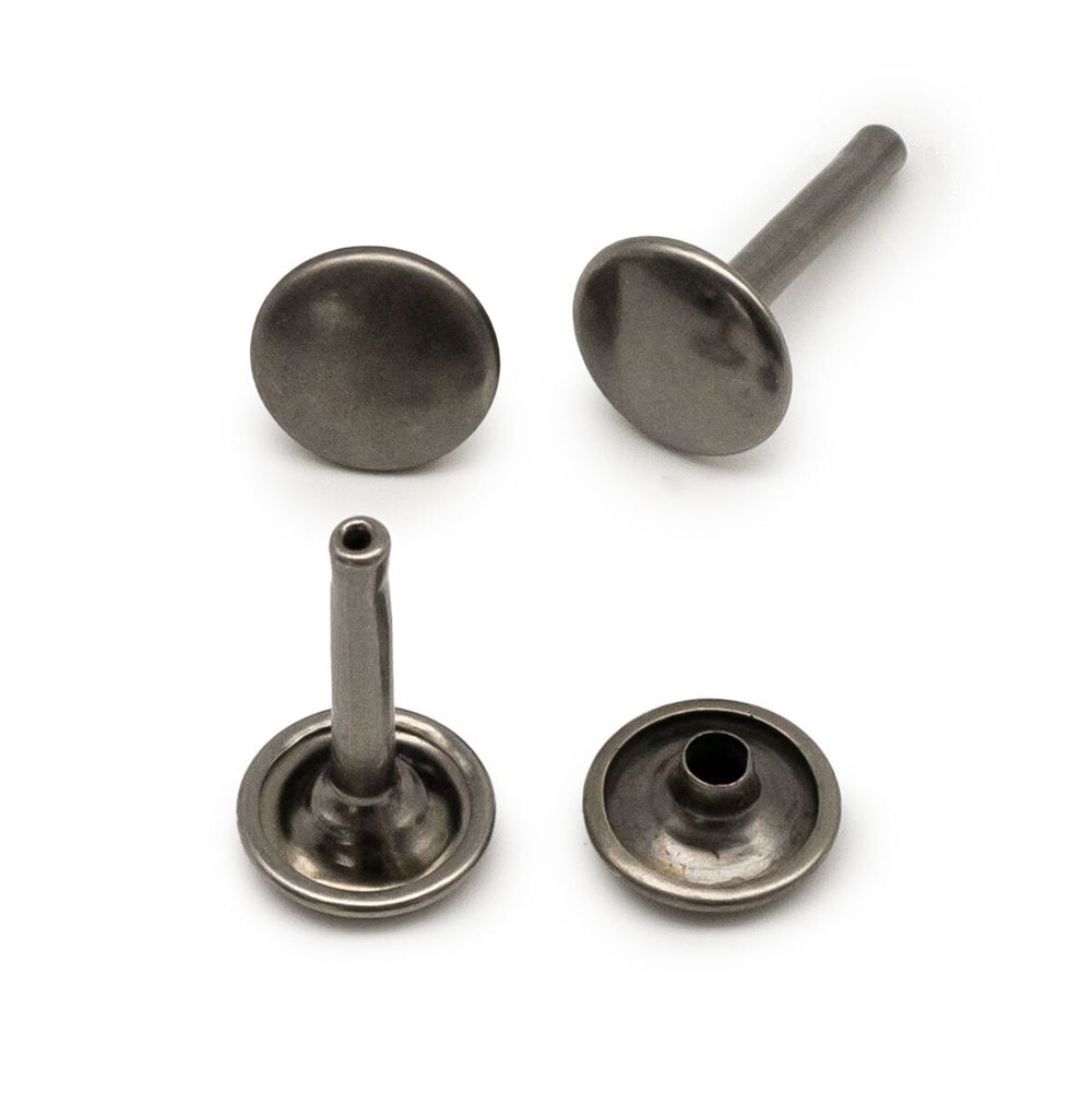 Хольнитены сумочные ⌀12 мм, h=20 мм, темное серебро, двухсторонний, BIG, 100 шт