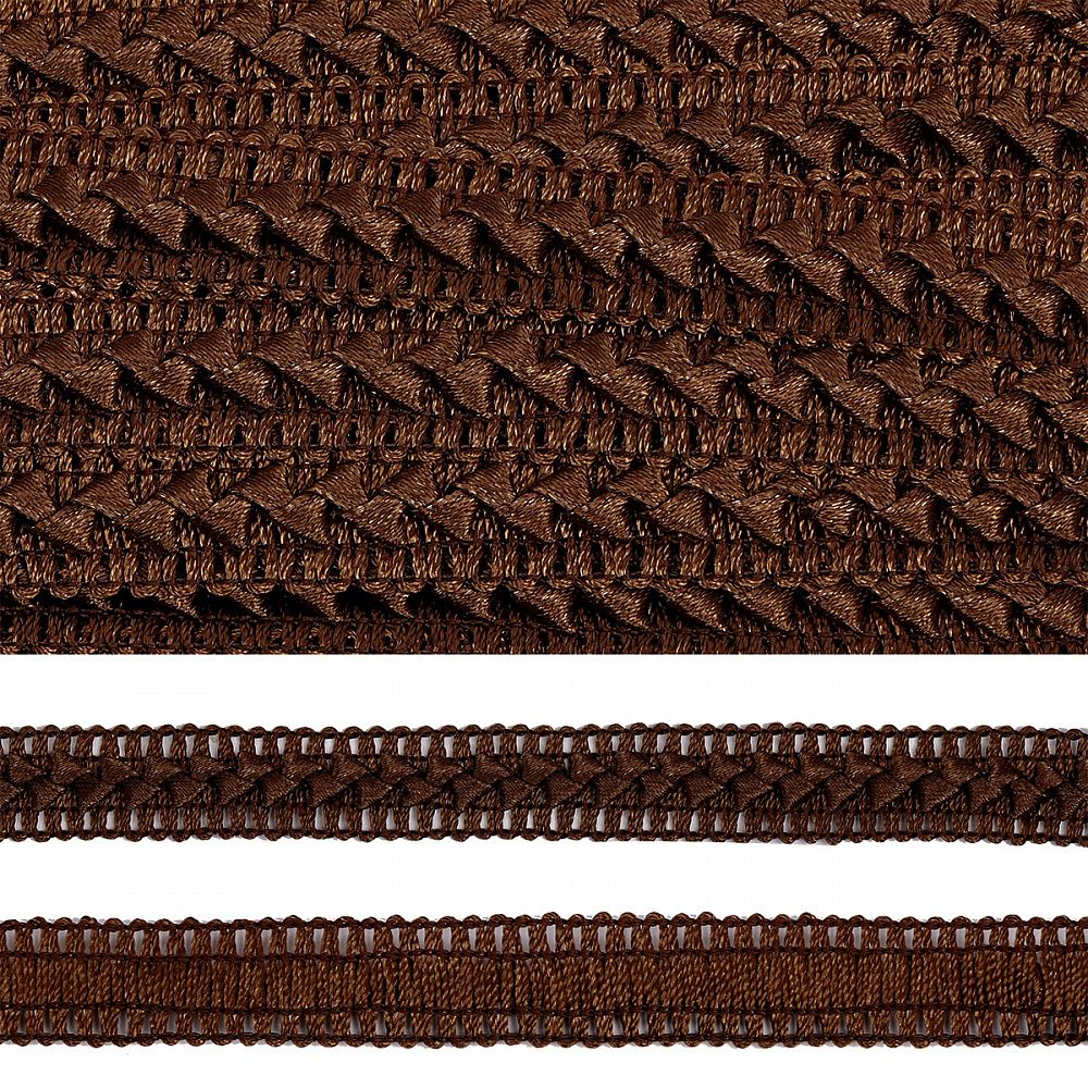 Тесьма декоративная Самоса V03 18 мм, цв.30 коричневый уп.9м