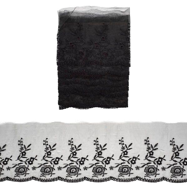 Кружево капроновое широкое 110 мм / 3.4 м (±4 см) 0574-5001, черный