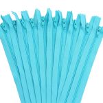 Молния спираль (витая) брючная Т3 (3 мм) 1 зам., н/раз., 20 см, автомат, голуб, 30116, 10 шт