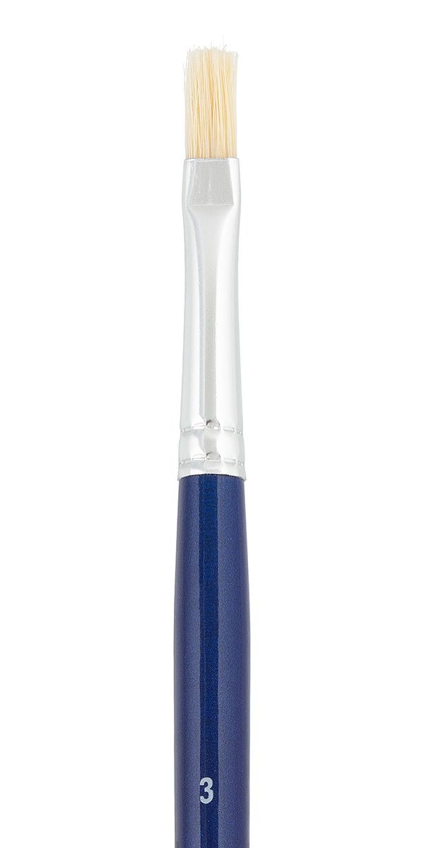 Кисть щетина №03 плоская, 5 шт, длинная ручка, 03, Vista-Artista 30012-03