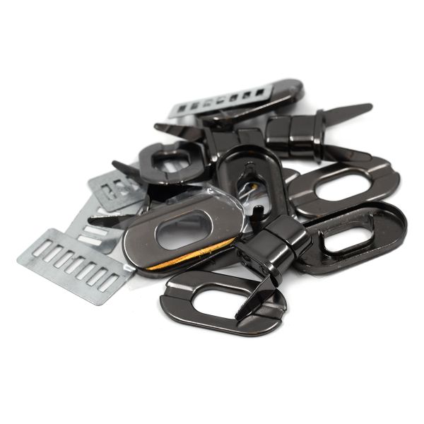 Застежка для сумки поворотная 2.9х2.1х2 см, 5 шт, бл.никель, 3455