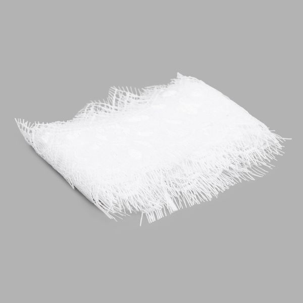 Кружево шантильи (реснички) на сетке 65 мм, белый, 3 метра