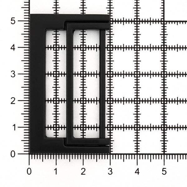 Пряжка прямоугольная 40 мм, металл (M.Black черный матовый), МТ_1871, 6 шт