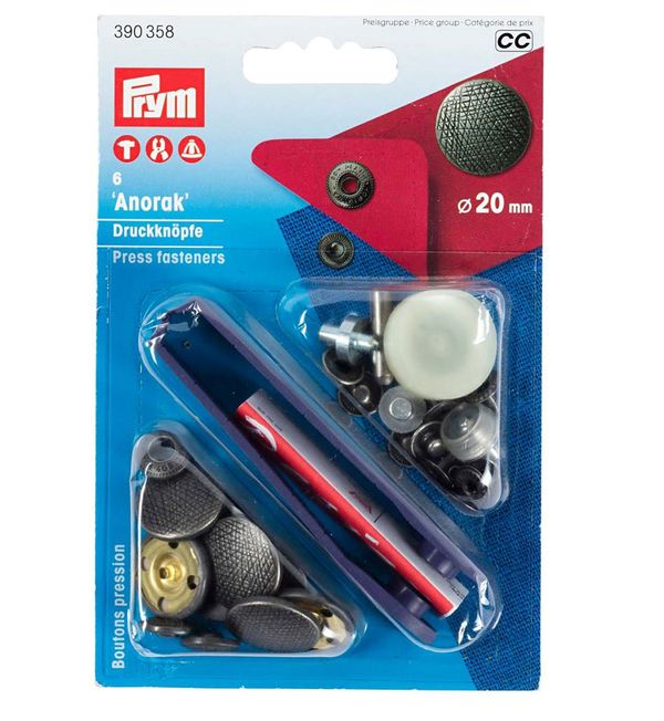 Кнопка Альфа (S-образная) ⌀20 мм, 6 шт, характер латунь, под состаренное серебро, Prym 390358