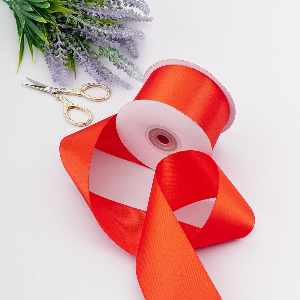 Лента атласная 2-сторонняя 50.0 мм / 22.86±1 метров, C1056 красный, 6102-0016, Globus