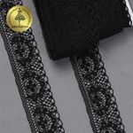 Кружево отделочное в стиле "трикотаж" 40 мм, TBY 1660, цв.10 черный, уп.27.4м