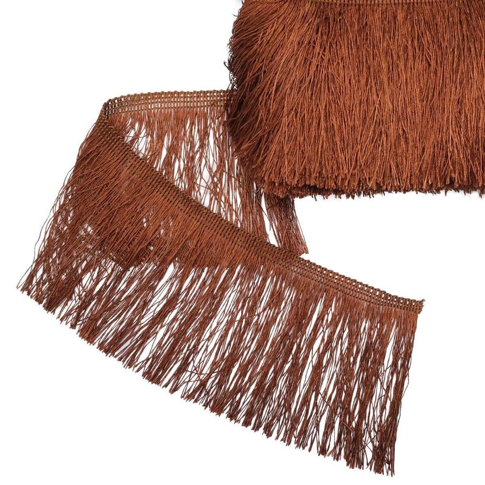 Бахрома отделочная широкая 120.0 мм / 25 метров, нитяная, 236 шоколадный, 0390-0310