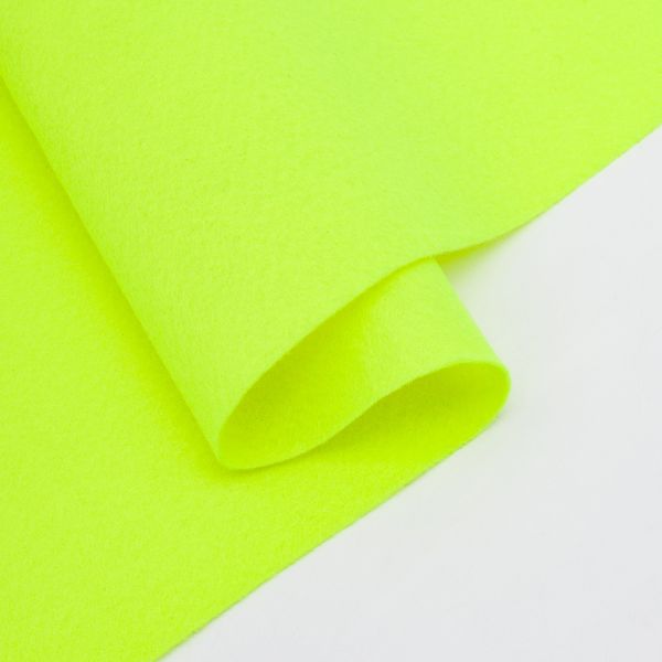 Фетр листовой мягкий 1.0 мм, 30х45 см, 10 листов, Hemline Hobby, 24 неон лимонный, 11.041