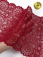 Кружево бельевое эластичное 205 мм / 25 м, 269, цв.101 т.красный, Kruzhevo