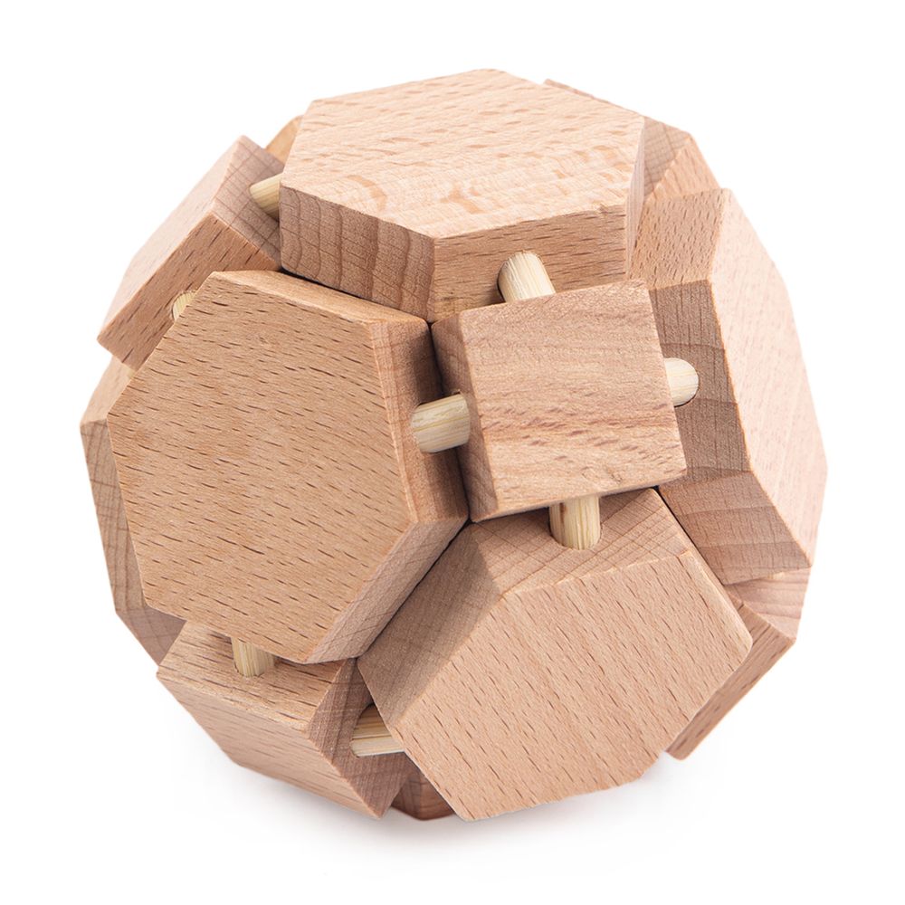 Головоломка деревянная, 1 шт, Двугранная сфера 38 элемент, Delfbrick DLS-17