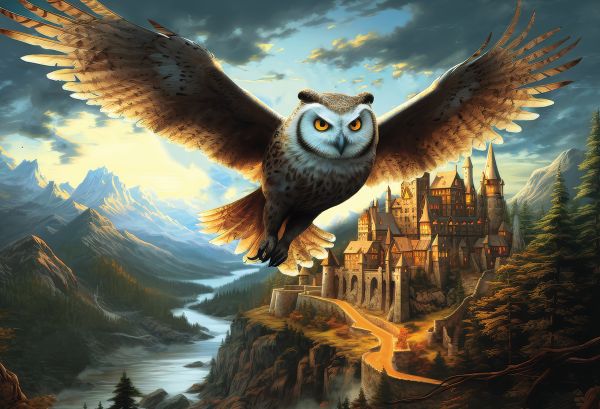 Пазл 1500 элементов, Сова над зачарованным замком, Фрея PZL-1500/31