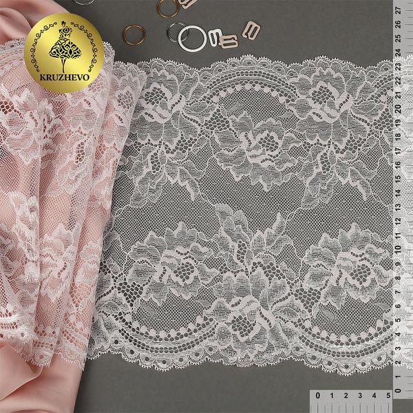 Кружево бельевое эластичное 230 мм / 10 м, OG13, цв.айвори, Kruzhevo