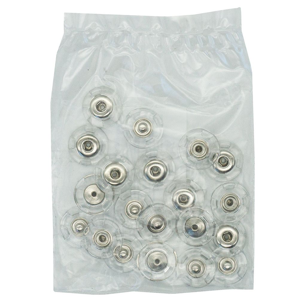 Кнопка пришивная металл ⌀18.0 мм, пластик, clear, 10 шт