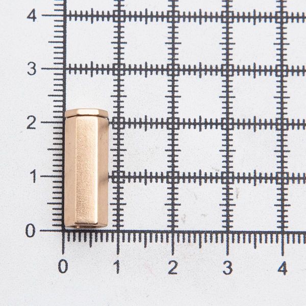 Наконечник для шнура металл шестигранный 20х7 мм, металл, золото, 6660-0100, 20 шт