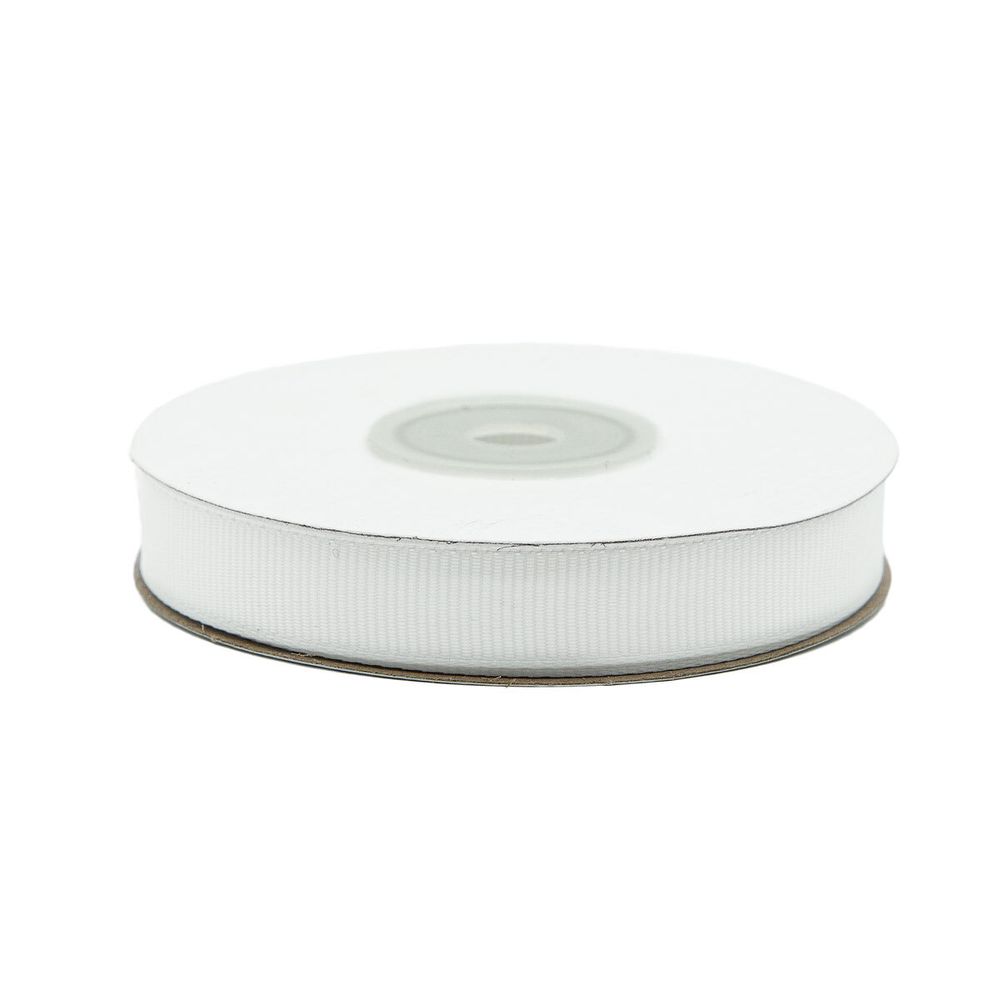 Лента репсовая (в рубчик) 12.0 мм, 18.28м, (аналог 7702720) (001 белоснежный)
